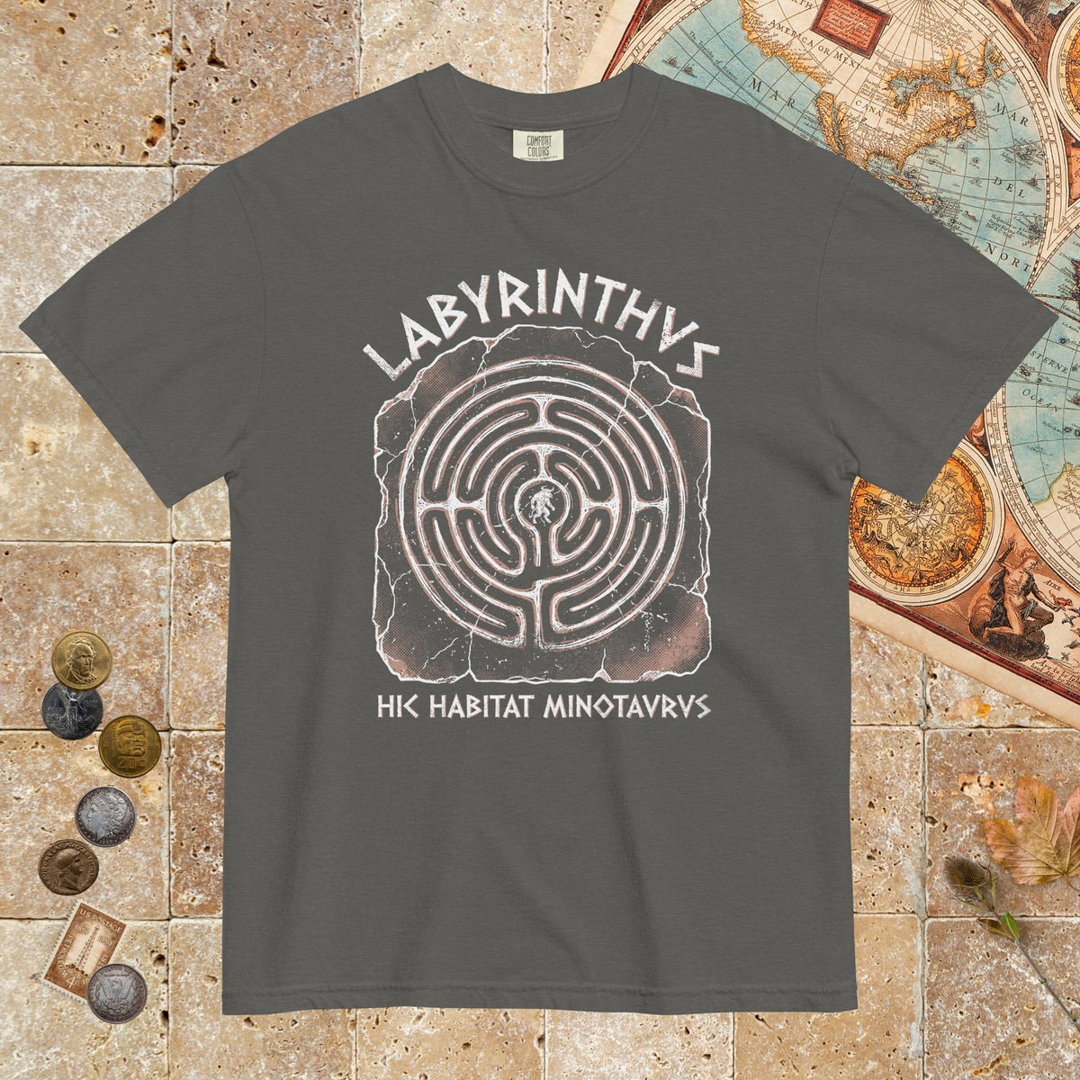 Pepper Labyrinthus Here Lives Minotaur - Premium Tee - history buff gift by HistoHead