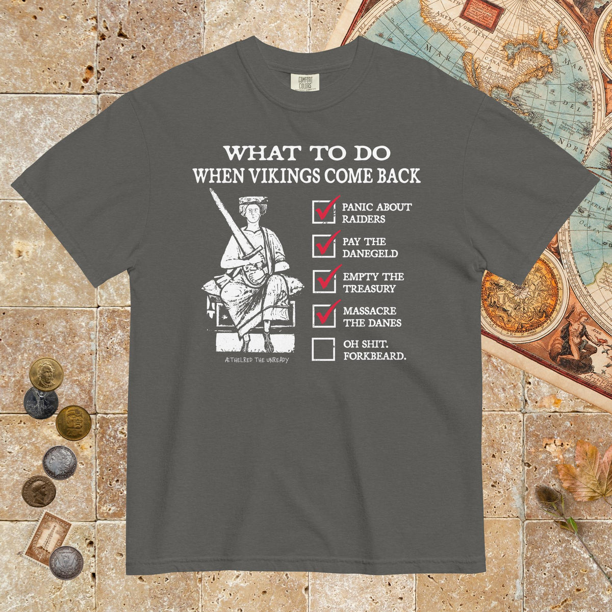 Pepper Æthelred the Unready Viking Raid Survival Guide - Premium Tee - history buff gift by HistoHead