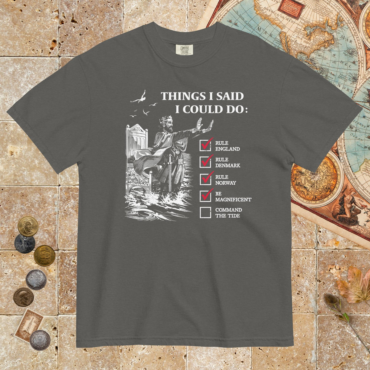 Pepper Cnut the Great Commanding the Tide - Premium Tee - history buff gift by HistoHead