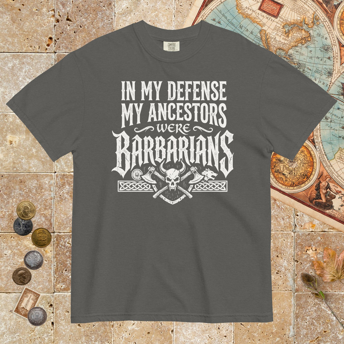 Pepper In My Defense My Ancestors Were Barbarians - Premium Tee - history buff gift by HistoHead