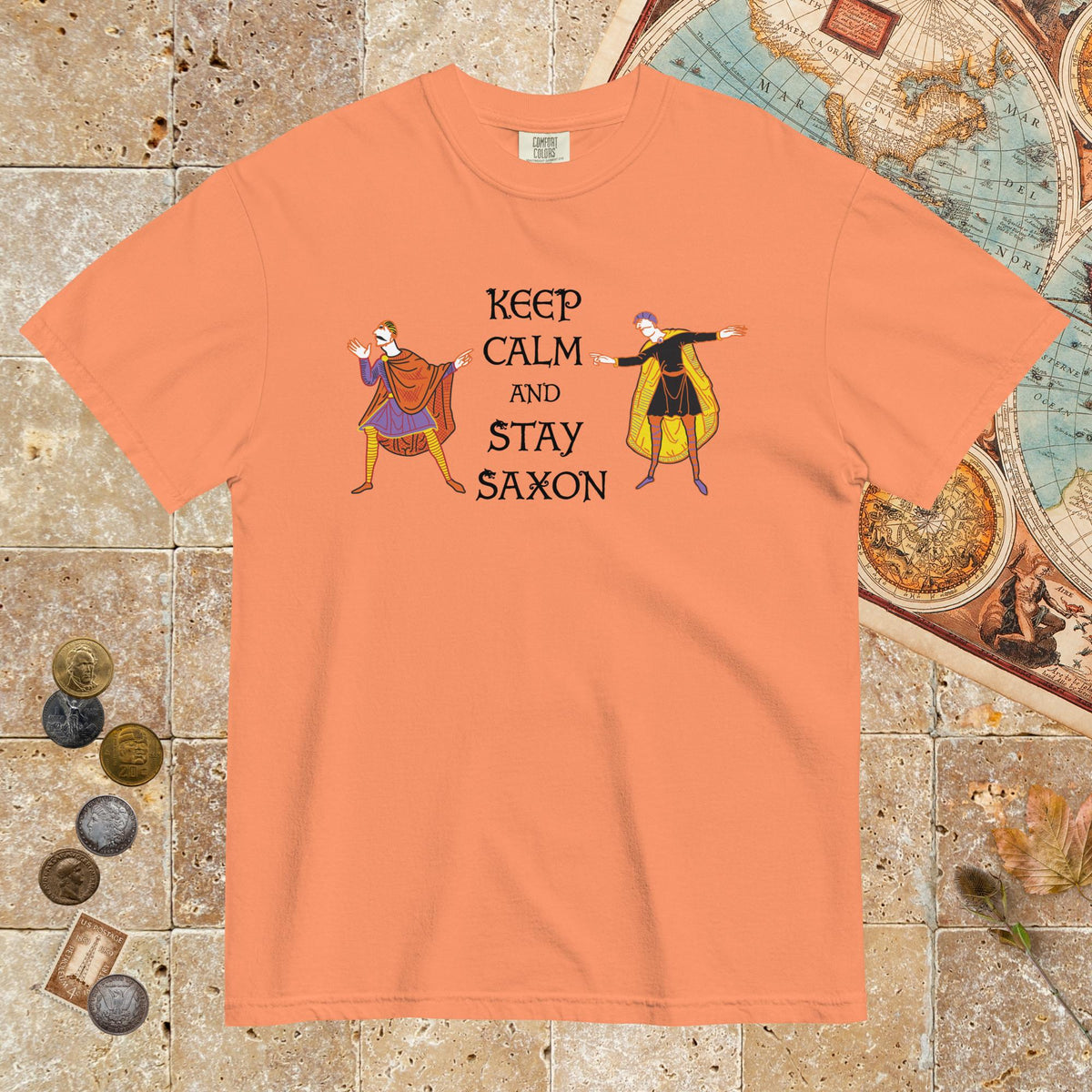 Terracotta Harold Godwinson Keep Calm and Stay Saxon - Premium Tee - history buff gift by HistoHead