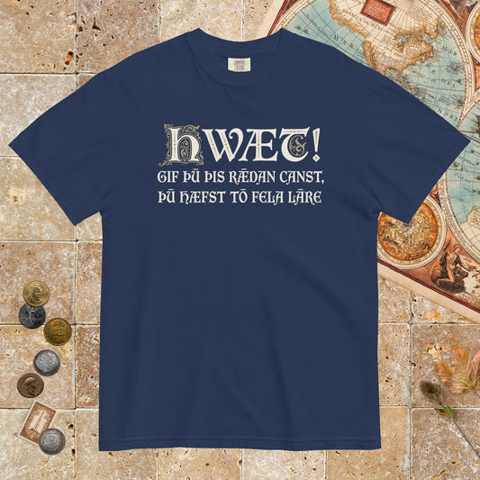 True Navy If You Can Read This You Have Too Much Education in Old English - Premium Tee - history buff gift by HistoHead