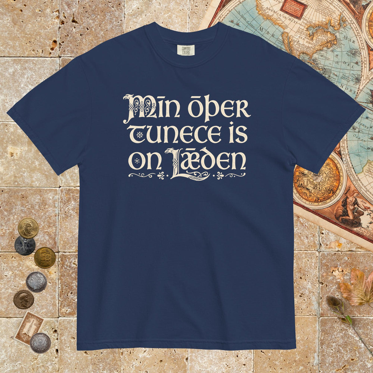 True Navy Old English My Other Shirt Is In Latin - Premium Tee - history buff gift by HistoHead