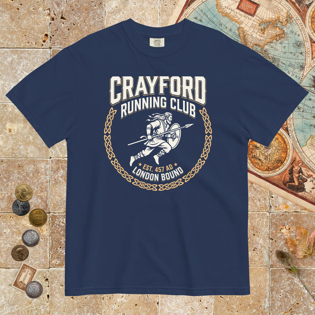 True Navy Crayford Running Club - Premium Tee - history buff gift by HistoHead