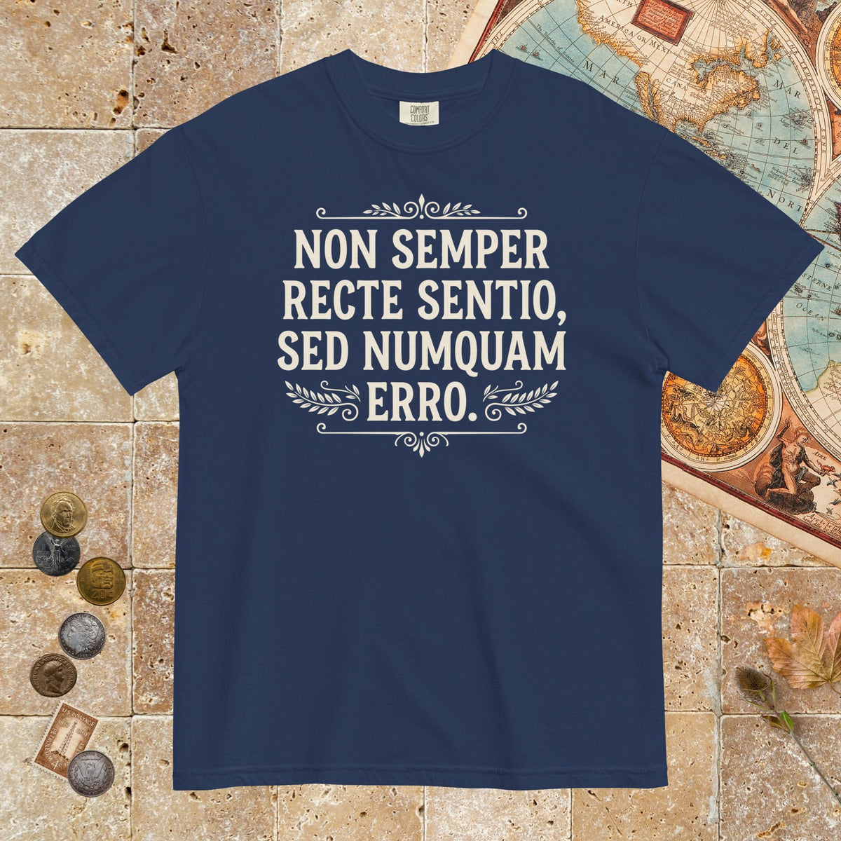 True Navy I'm Not Always Right But Never Wrong Latin - Premium Tee - history buff gift by HistoHead