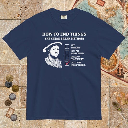 True Navy Henry VIII's Breakup Guide - Premium Tee - history buff gift by HistoHead
