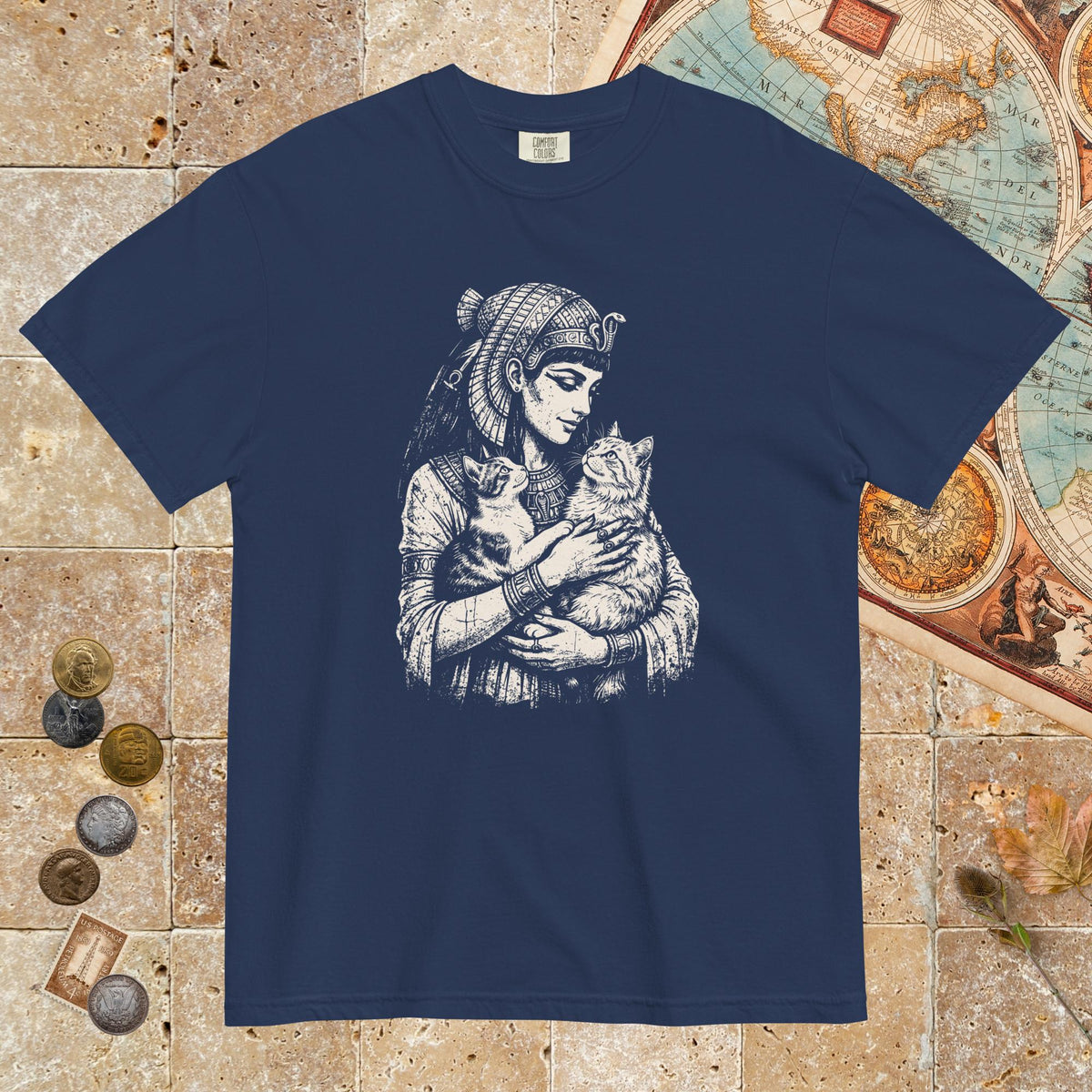 True Navy Cleopatra's Cats - Premium Tee - history buff gift by HistoHead