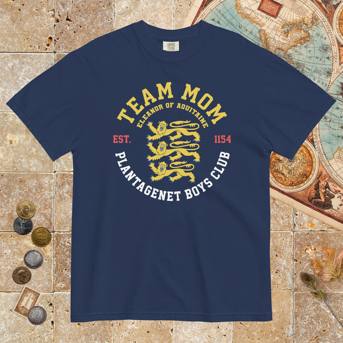 True Navy Team Mom Eleanor of Aquitaine - Premium Tee - history buff gift by HistoHead