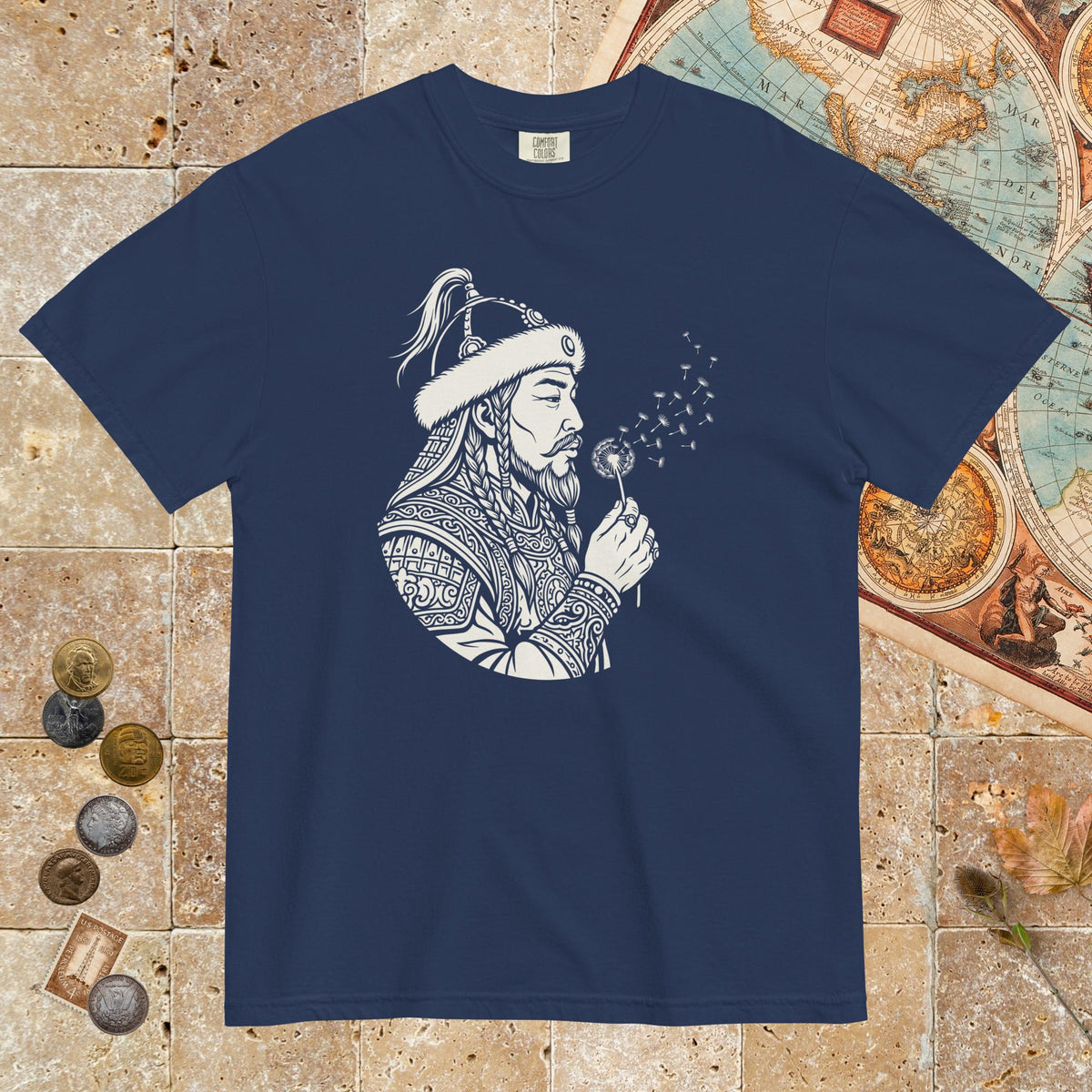 True Navy Genghis Khan Blowing Wishes - Premium Tee - history buff gift by HistoHead