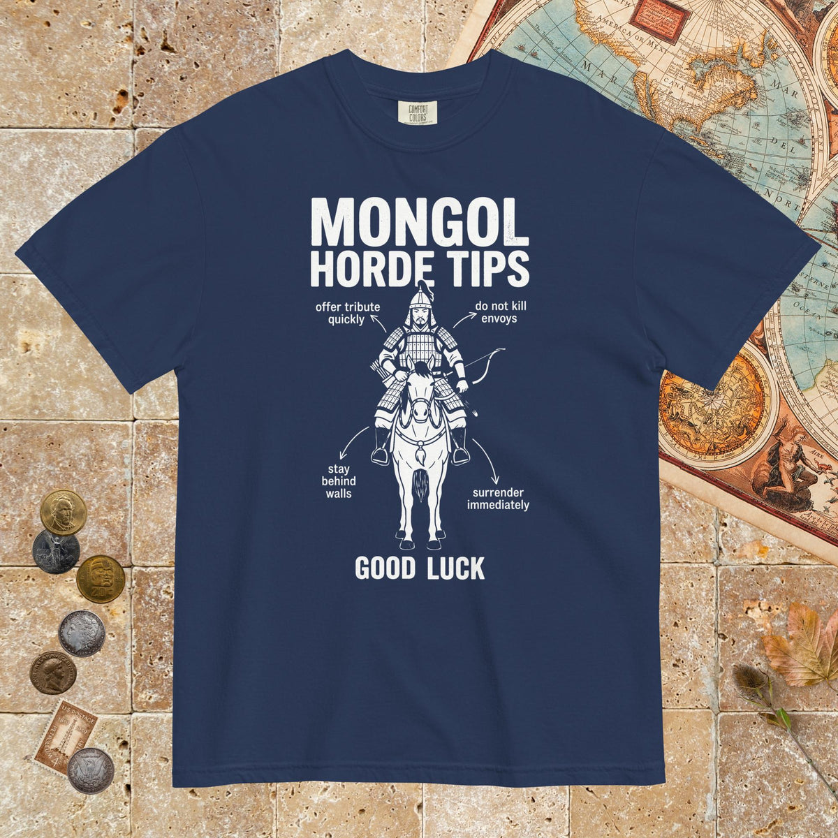 True Navy Mongol Horde Tips - Premium Tee - history buff gift by HistoHead