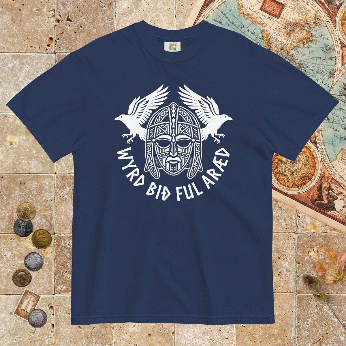 True Navy Wyrd Bið Ful Aræd Sutton Hoo Helmet Edition - Premium Tee - history buff gift by HistoHead