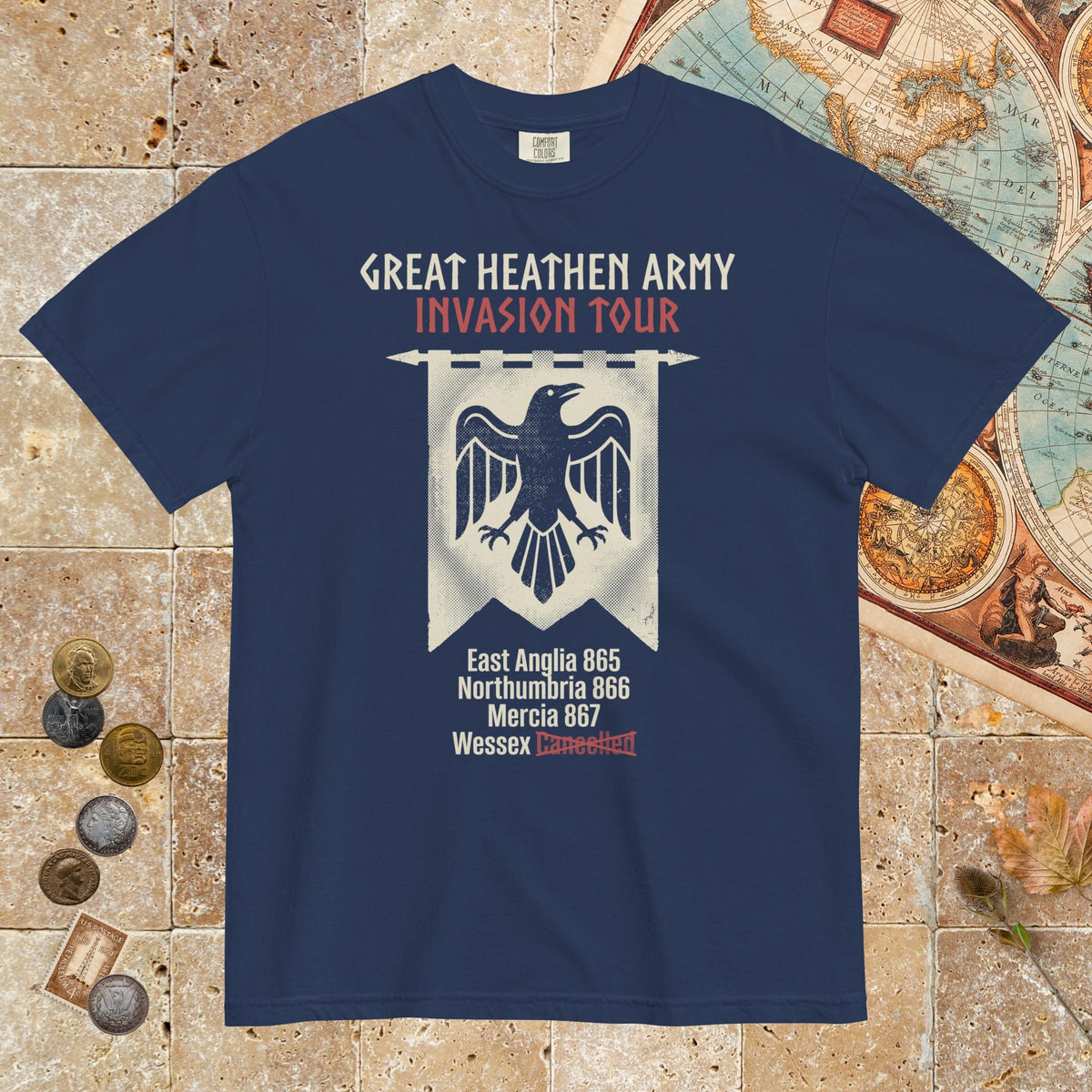 True Navy Great Heathen Army Invasion Tour - Premium Tee - history buff gift by HistoHead