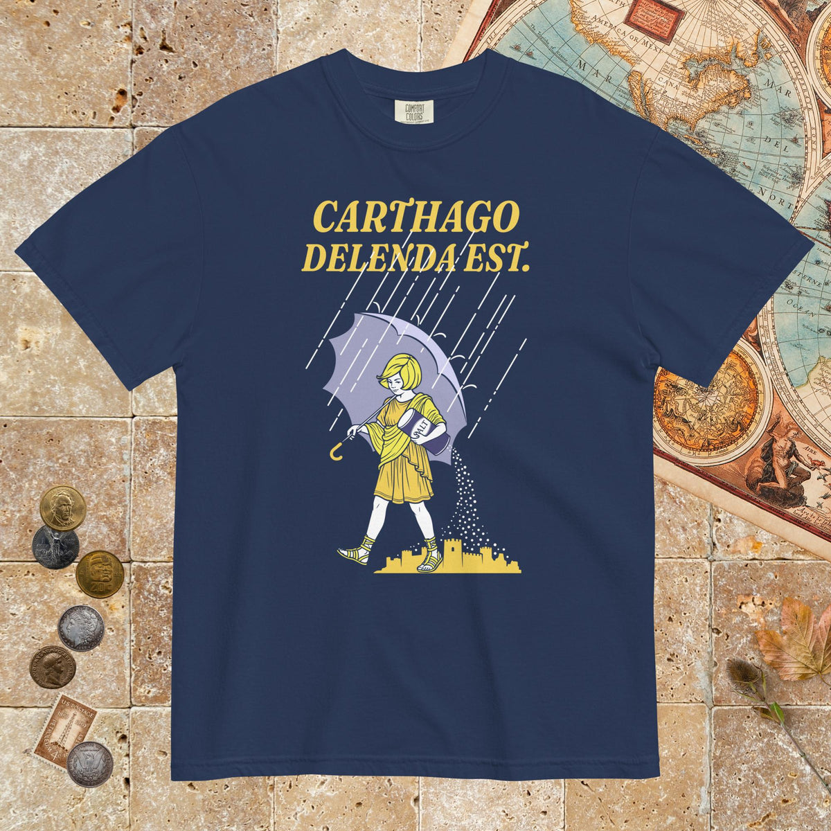 True Navy Carthago Delenda Est Salt Girl - Premium Tee - history buff gift by HistoHead