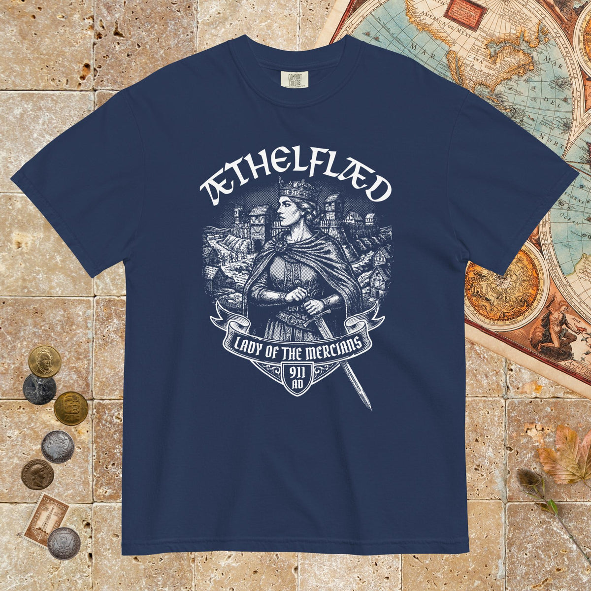 True Navy Æthelflæd Lady of the Mercians - Premium Tee - history buff gift by HistoHead