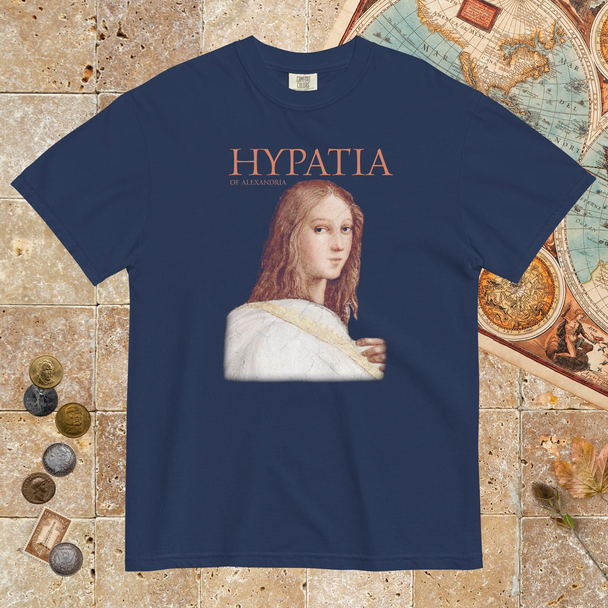 True Navy Hypatia of Alexandria - Premium Tee - history buff gift by HistoHead