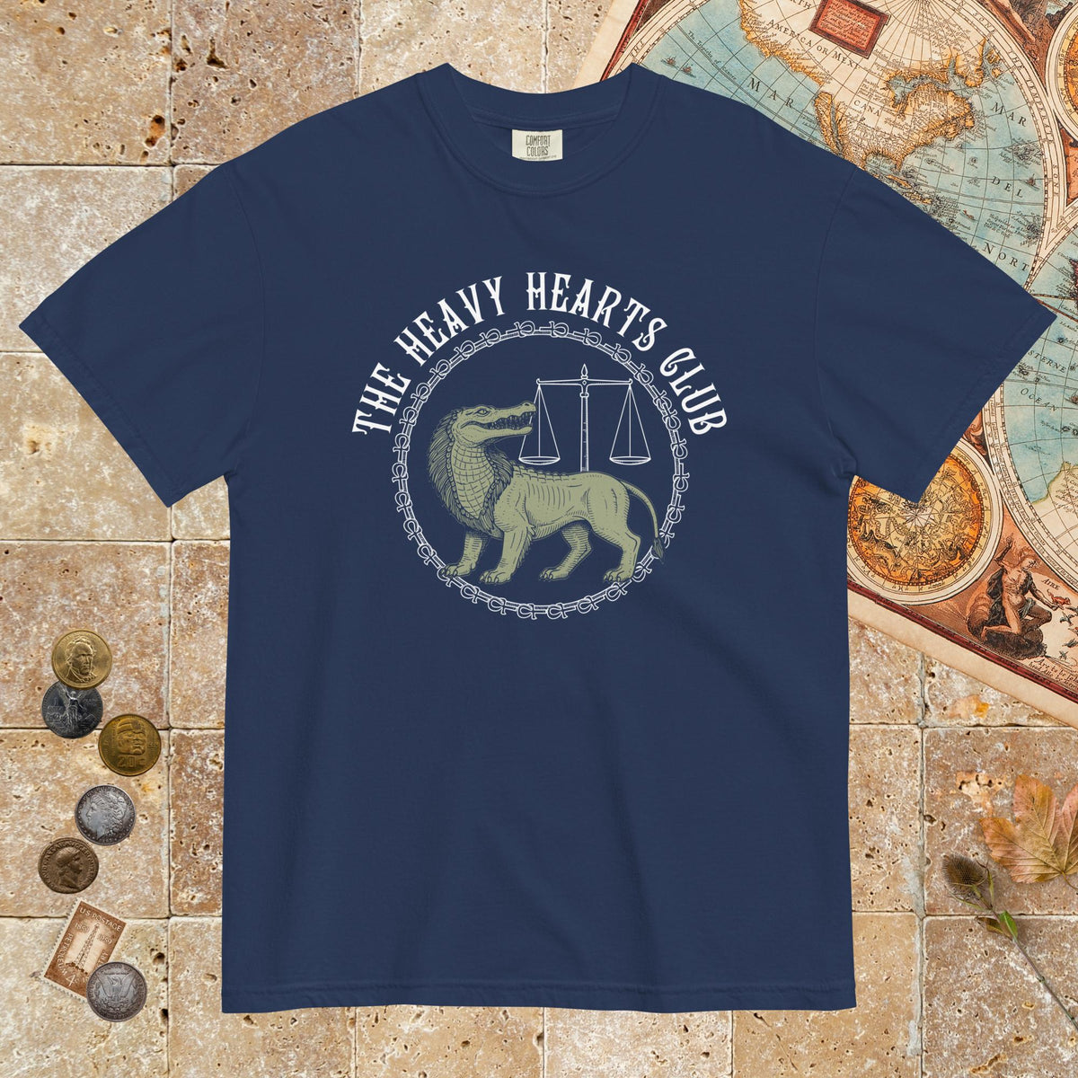 True Navy The Heavy Hearts Club - Premium Tee - history buff gift by HistoHead