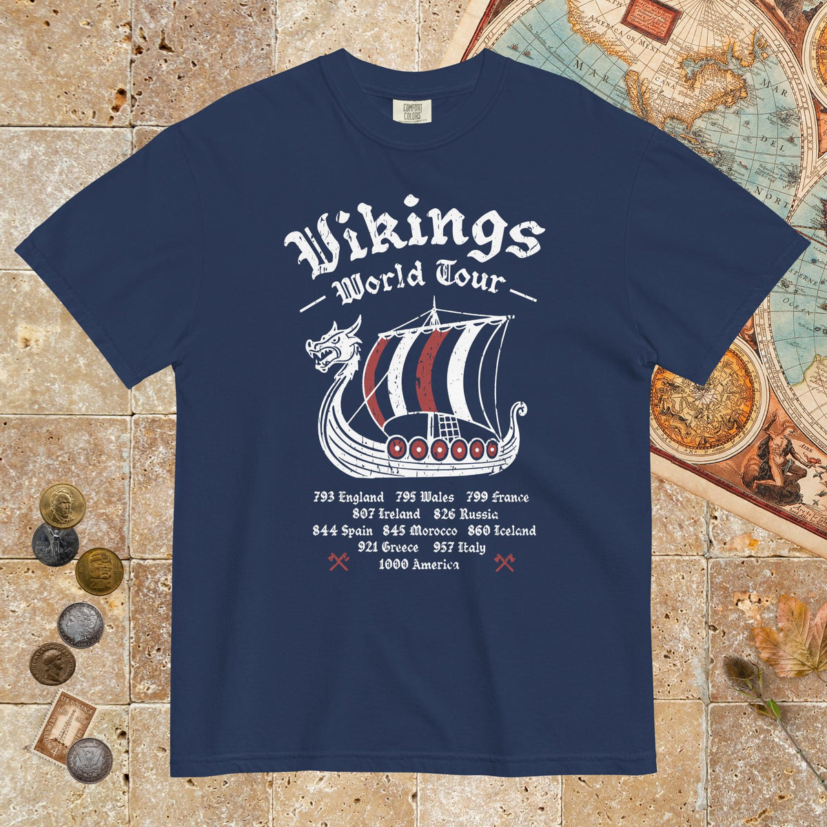 True Navy Vikings World Tour - Premium Tee - history buff gift by HistoHead