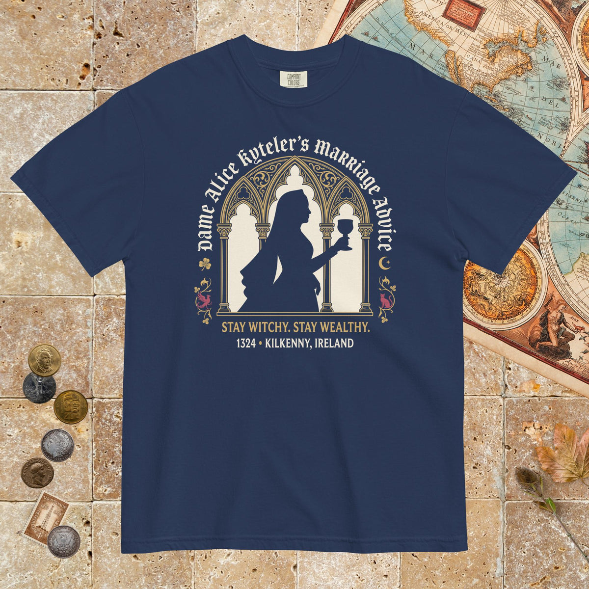True Navy Alice Kyteler's Marriage Advice - Premium Tee - history buff gift by HistoHead