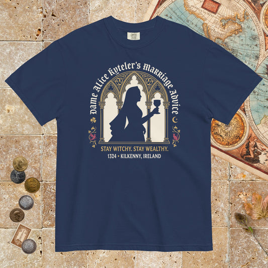 True Navy Alice Kyteler's Marriage Advice - Premium Tee - history buff gift by HistoHead