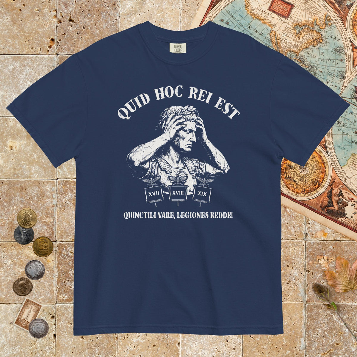 True Navy Augustus What the Hell Is This Latin - Premium Tee - history buff gift by HistoHead