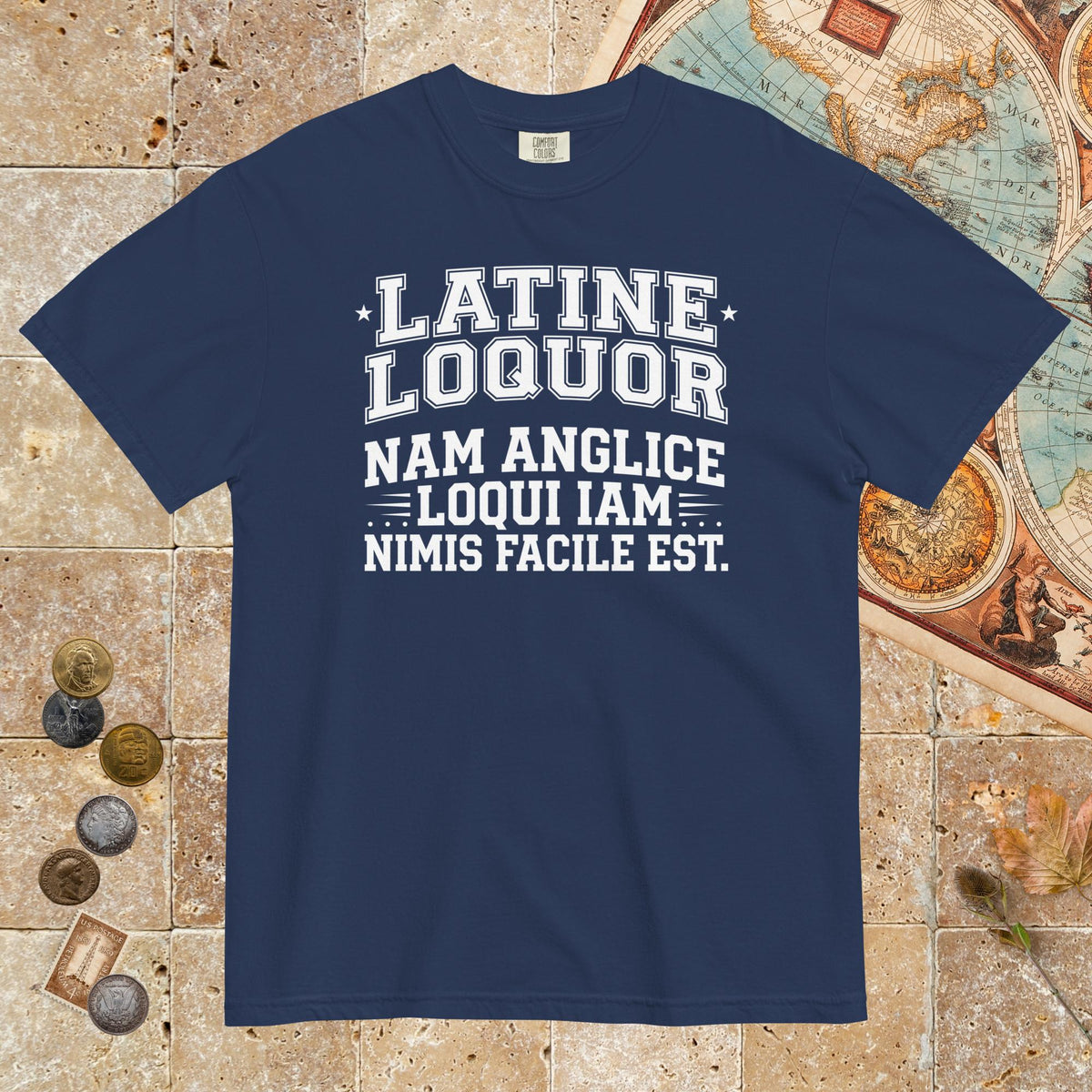 True Navy I Speak Latin Because English Is Too Easy Now - Premium Tee - history buff gift by HistoHead
