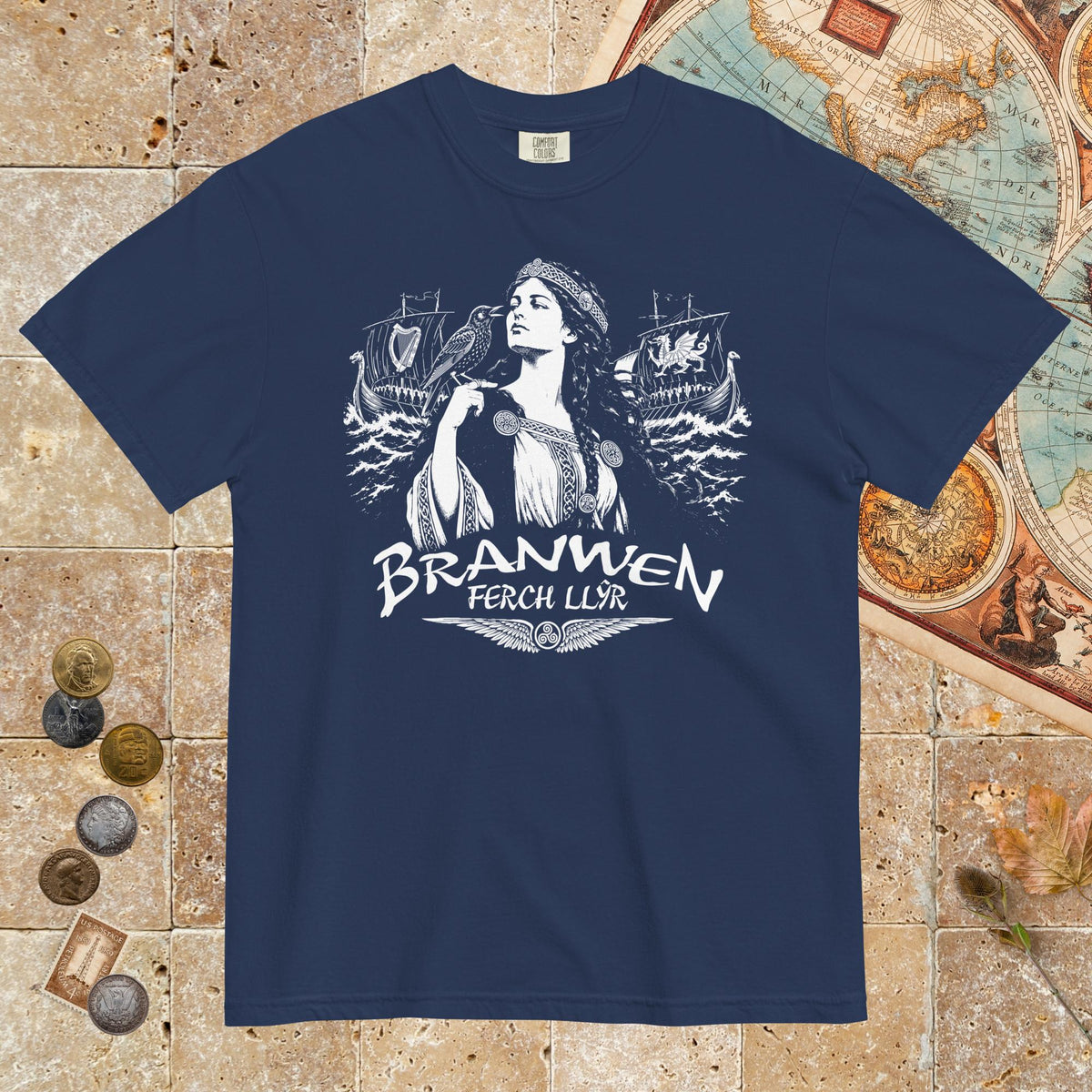 True Navy Branwen ferch Llŷr - Premium Tee - history buff gift by HistoHead
