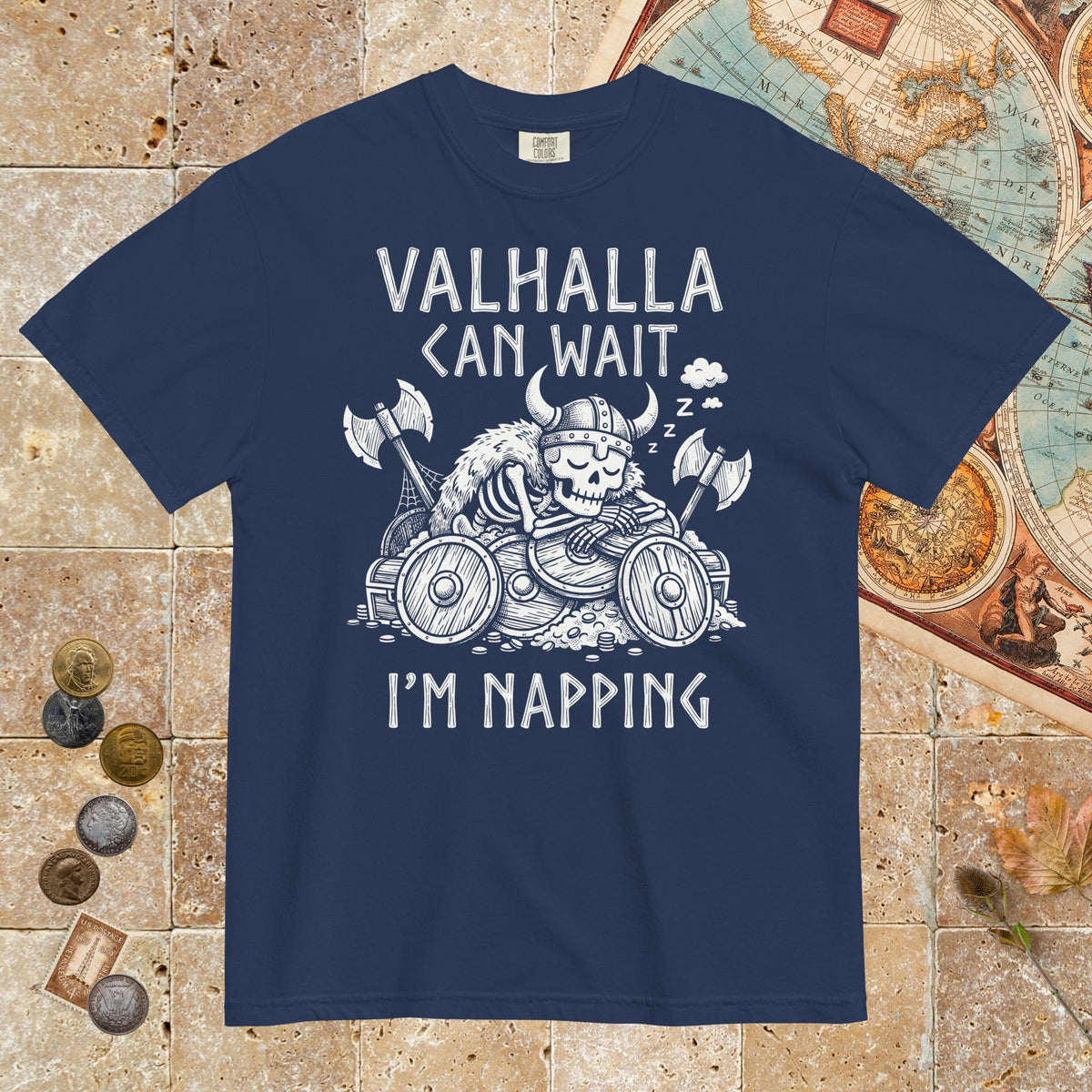 True Navy Valhalla Can Wait - Premium Tee - history buff gift by HistoHead