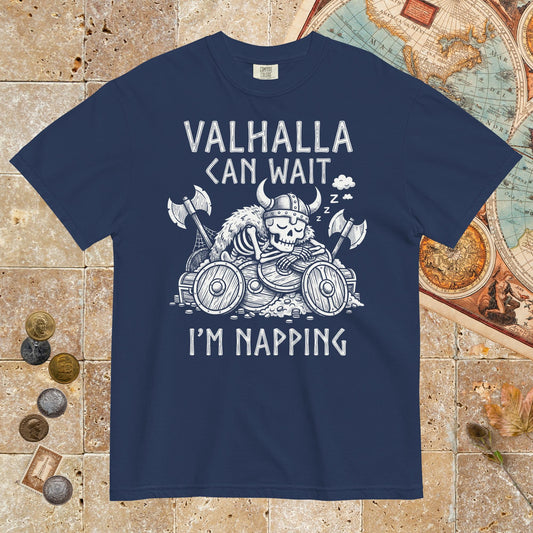 True Navy Valhalla Can Wait - Premium Tee - history buff gift by HistoHead