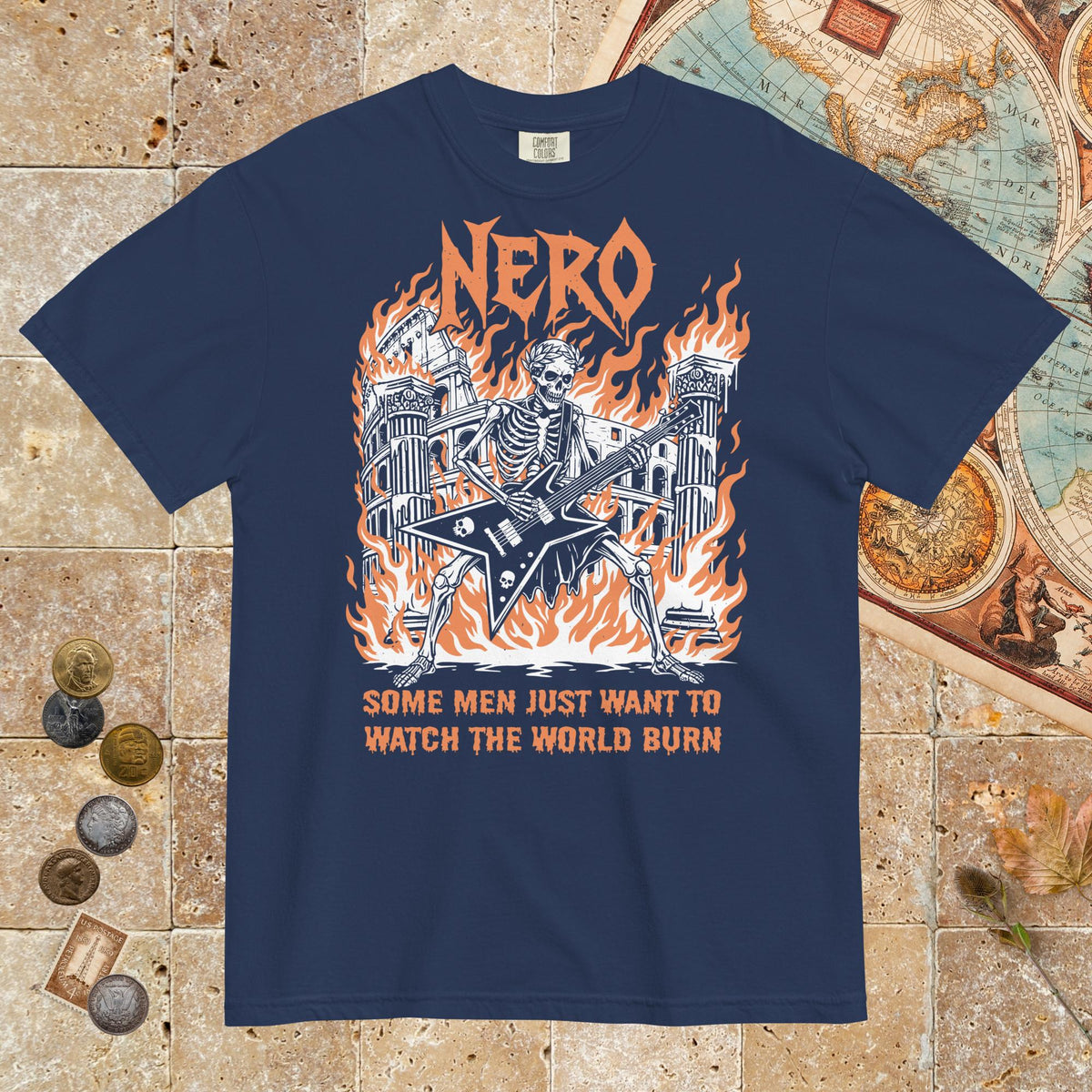 True Navy Nero Watch the World Burn - Premium Tee - history buff gift by HistoHead