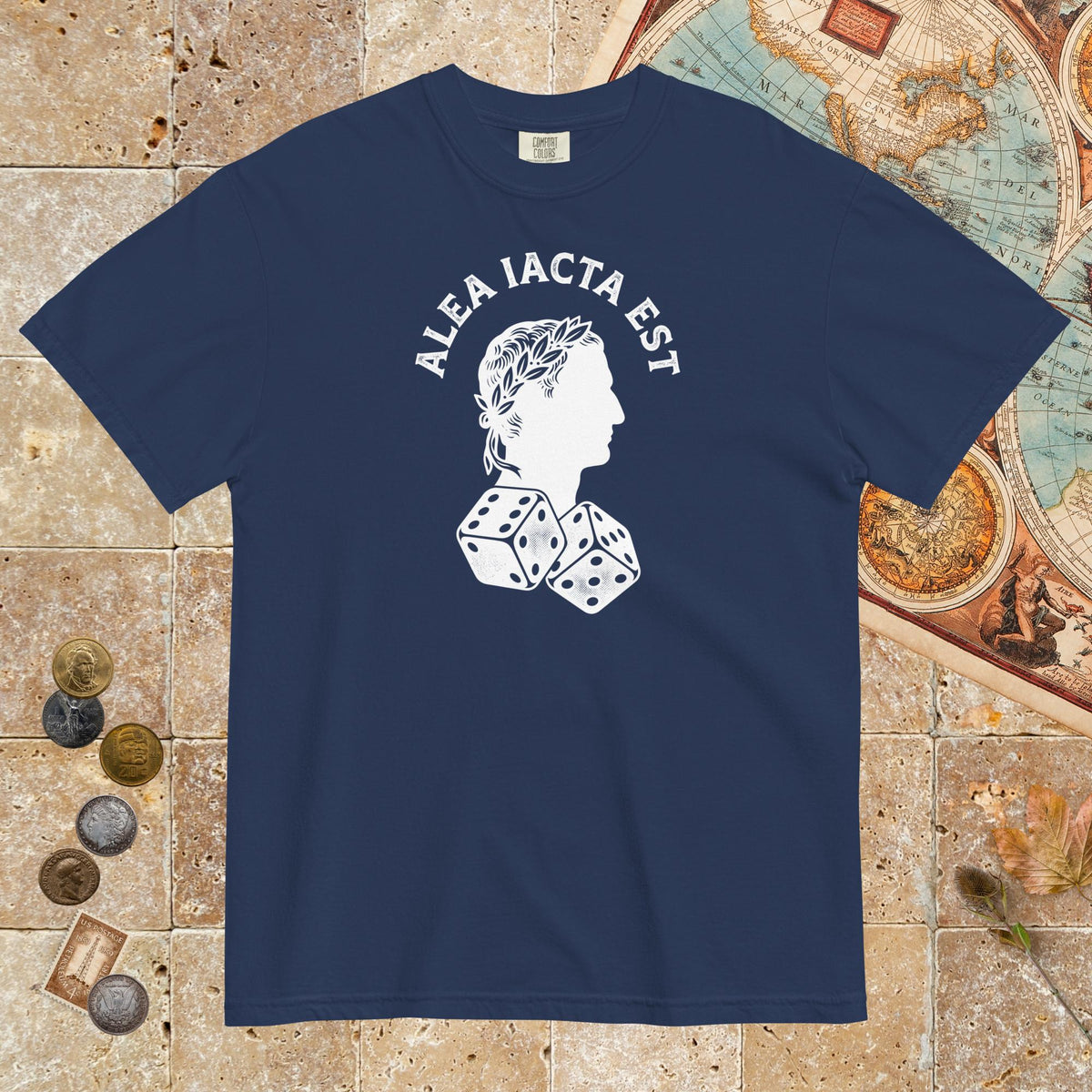 True Navy Alea Iacta Est Caesar Quote - Premium Tee - history buff gift by HistoHead