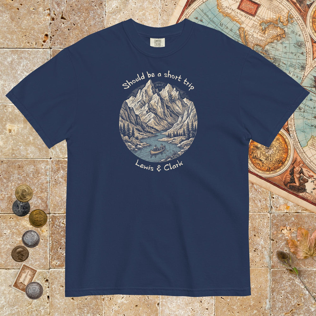 True Navy Lewis & Clark Short Trip - Premium Tee - history buff gift by HistoHead