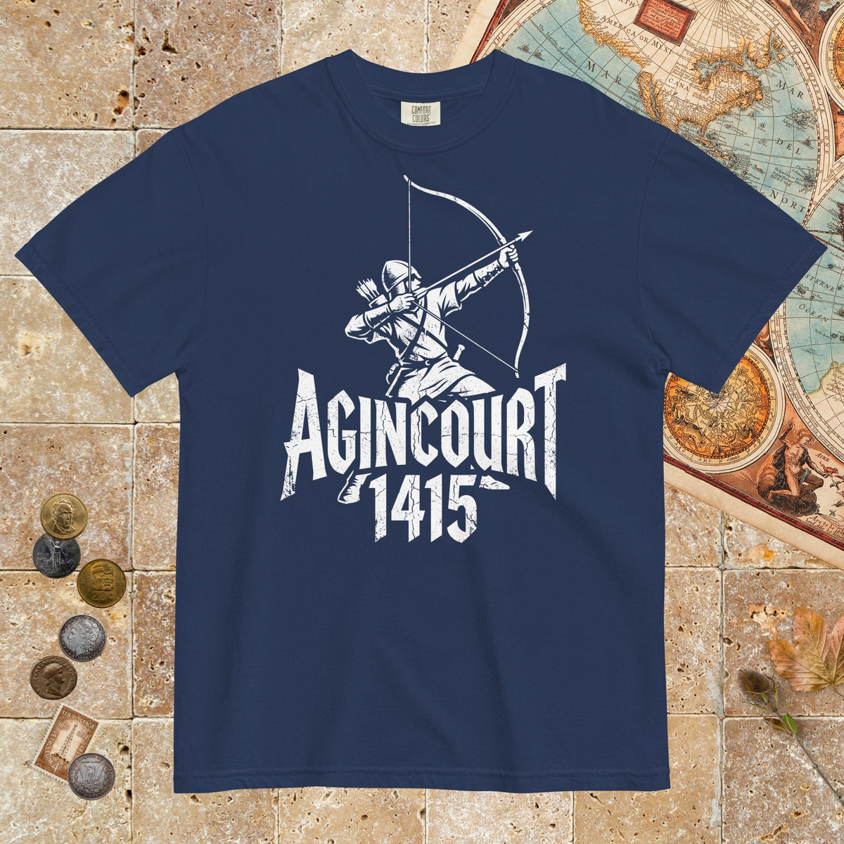 True Navy Agincourt 1415 Longbowman - Premium Tee - history buff gift by HistoHead
