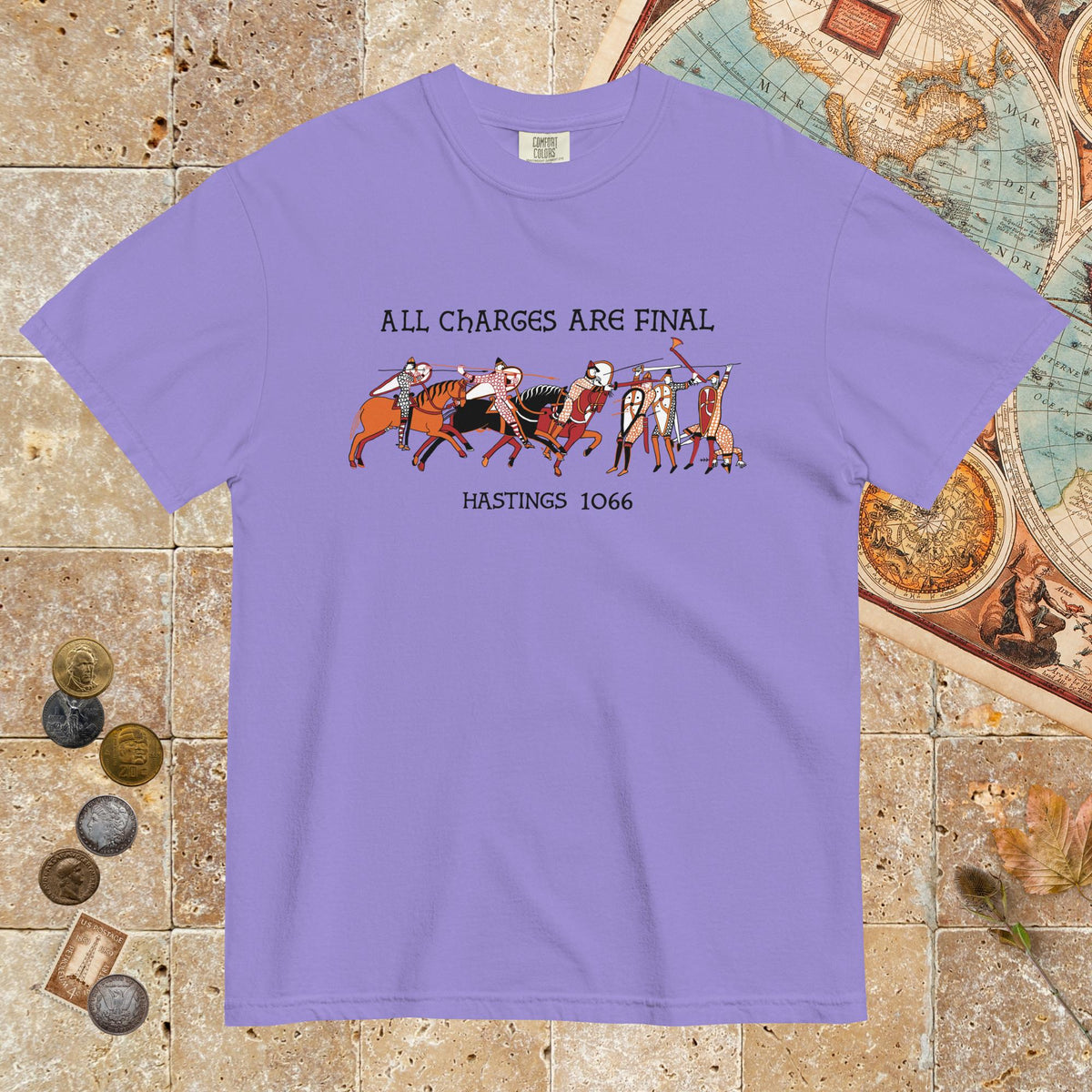 Violet Bayeux Tapestry All Charges Are Final - Premium Tee - history buff gift by HistoHead