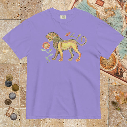 Violet Ancient Roman Mosaic Lion - Premium Tee - history buff gift by HistoHead