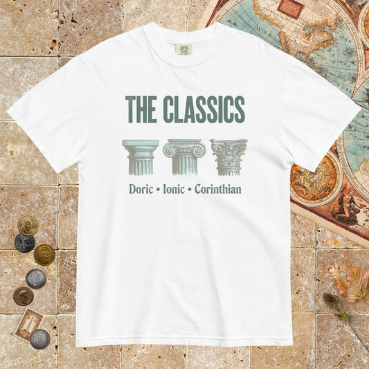 White The Classics Doric Ionic Corinthian - Premium Tee - history buff gift by HistoHead