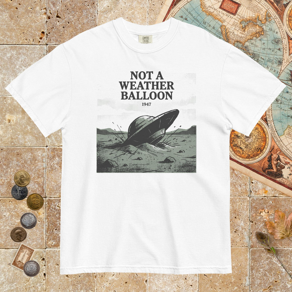White Roswell Weather Balloon - Premium Tee - history buff gift by HistoHead