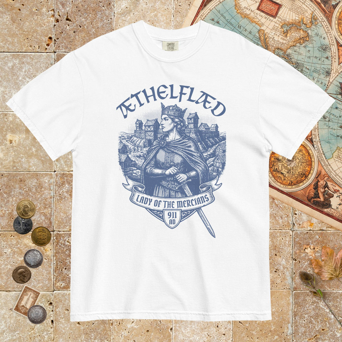 White Æthelflæd Lady of the Mercians - Premium Tee - history buff gift by HistoHead