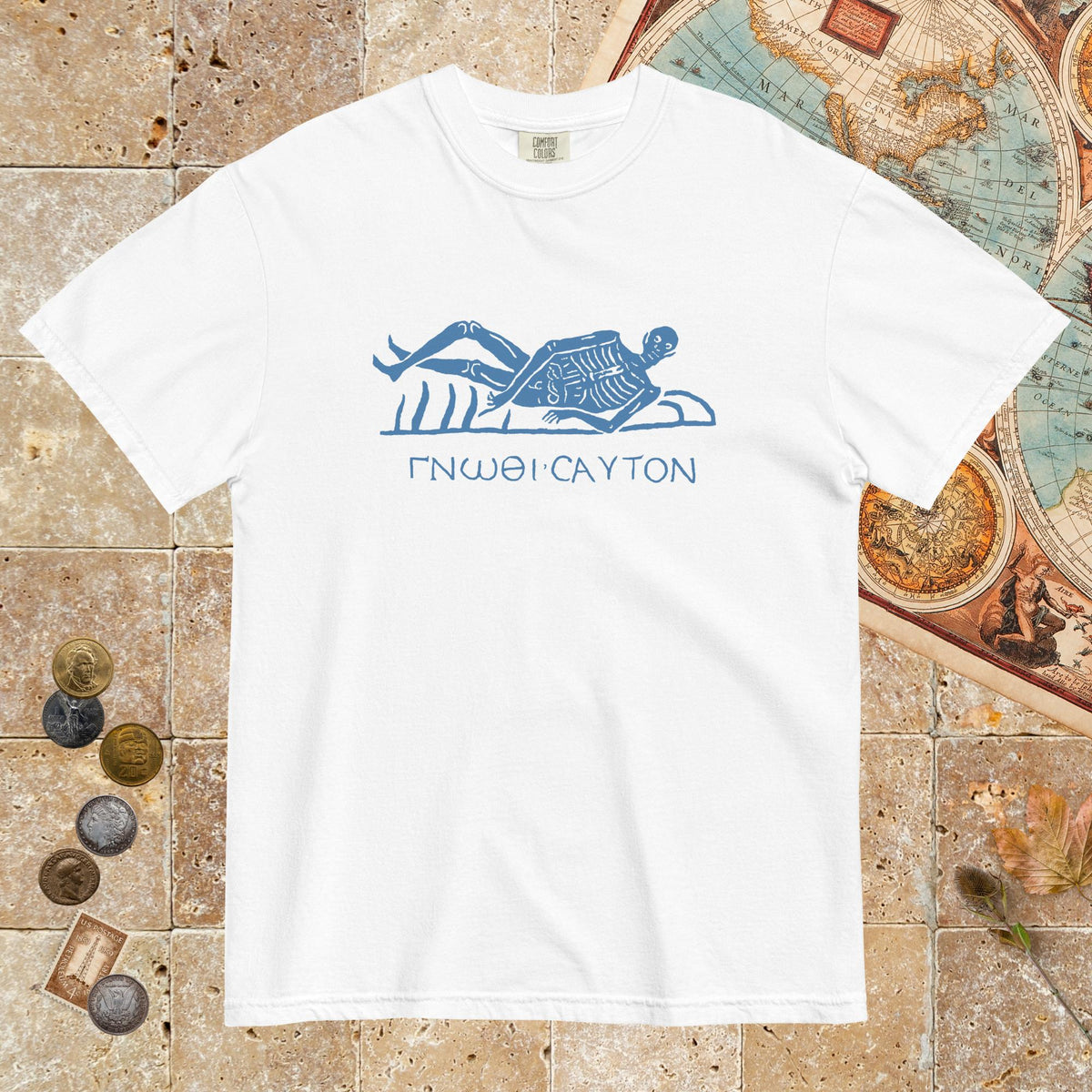 White Know Thyself Skeleton - Premium Tee - history buff gift by HistoHead