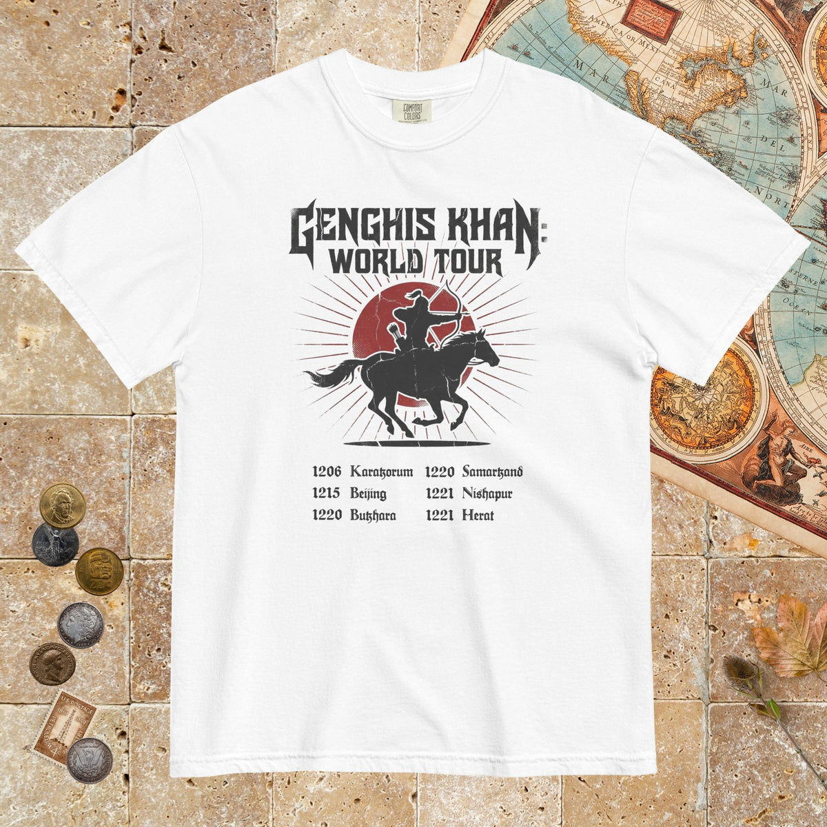 White Genghis Khan World Tour - Premium Tee - history buff gift by HistoHead