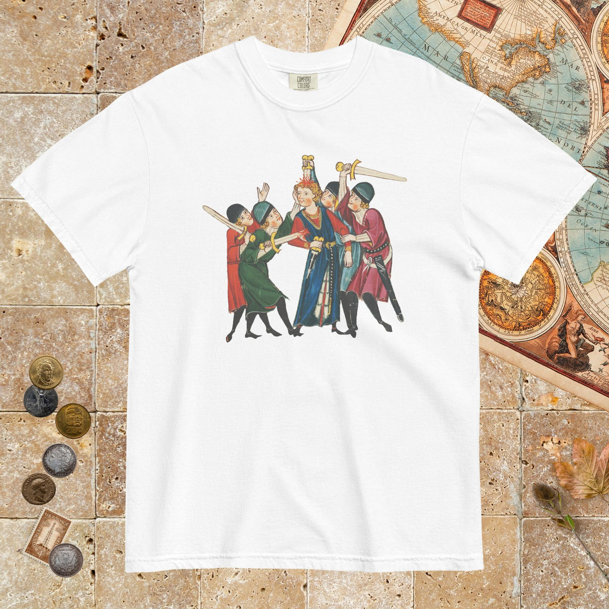 White Medieval Positivity - Premium Tee - history buff gift by HistoHead