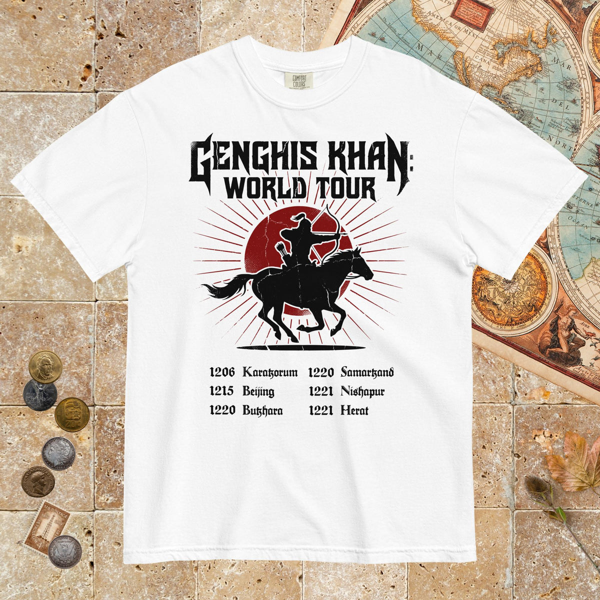 White Genghis Khan World Tour - Premium Tee - history buff gift by HistoHead