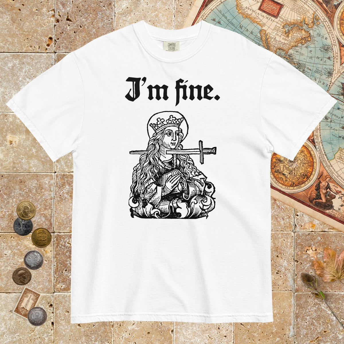 White Saint Lucy I'm Fine - Premium Tee - history buff gift by HistoHead