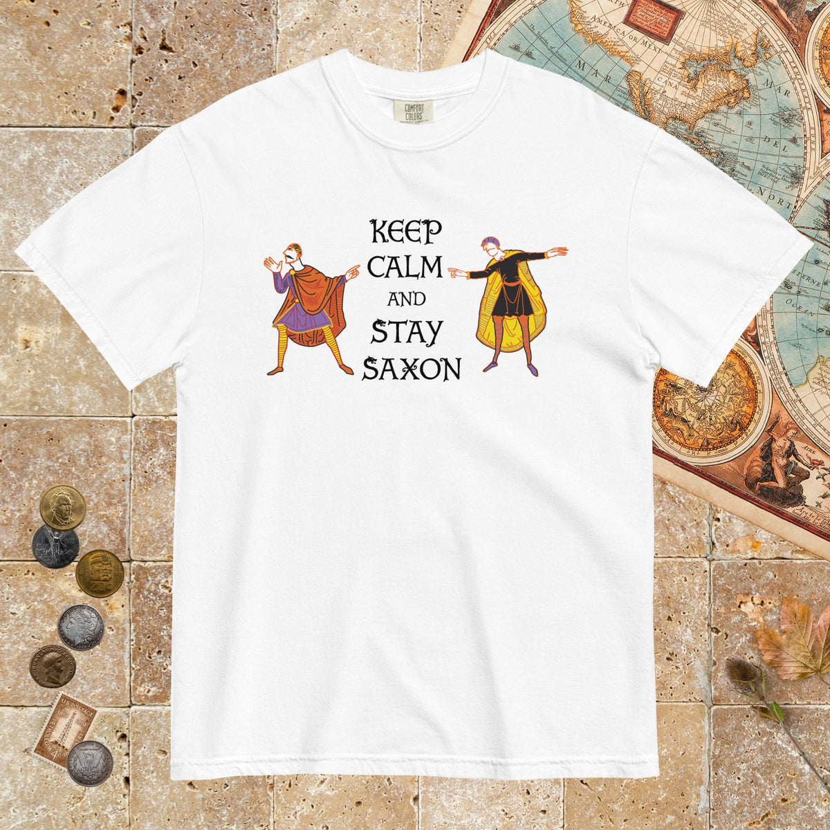White Harold Godwinson Keep Calm and Stay Saxon - Premium Tee - history buff gift by HistoHead