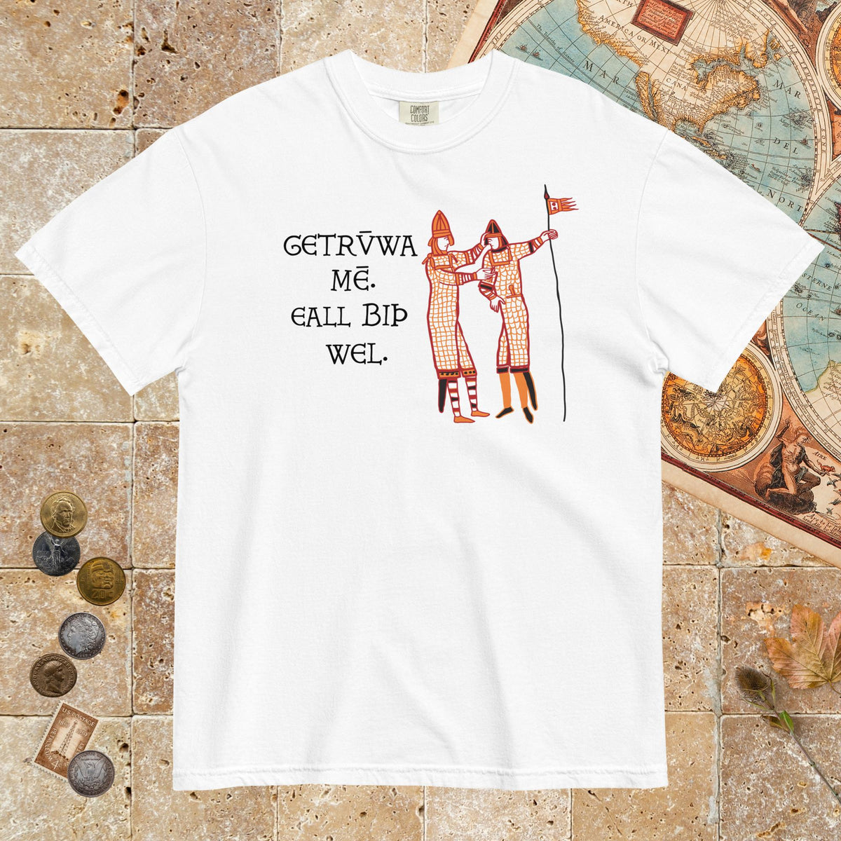 White Bayeux Tapestry Trust Me Everything Will Be Fine Old English - Premium Tee - history buff gift by HistoHead