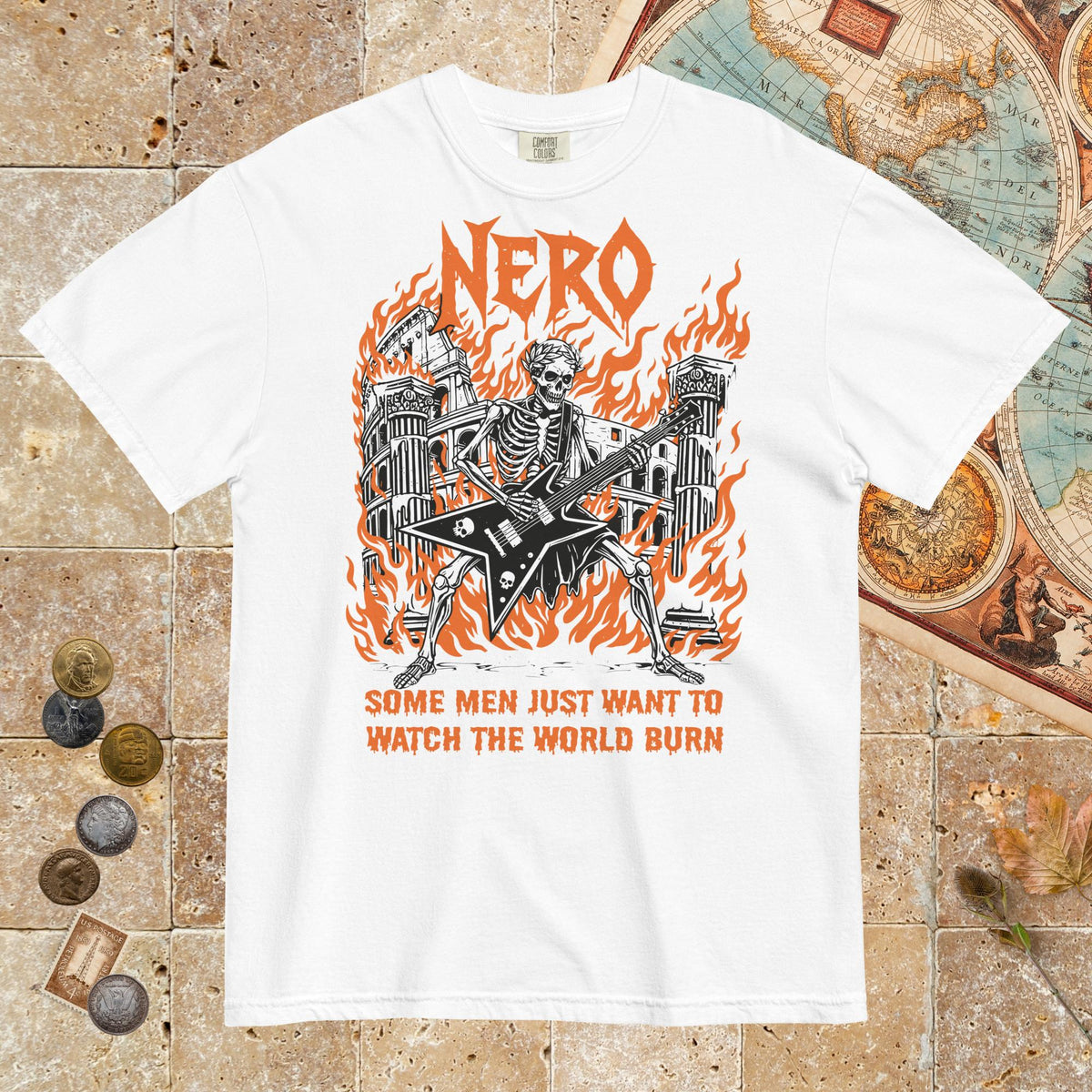 White Nero Watch the World Burn - Premium Tee - history buff gift by HistoHead