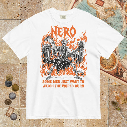 White Nero Watch the World Burn - Premium Tee - history buff gift by HistoHead