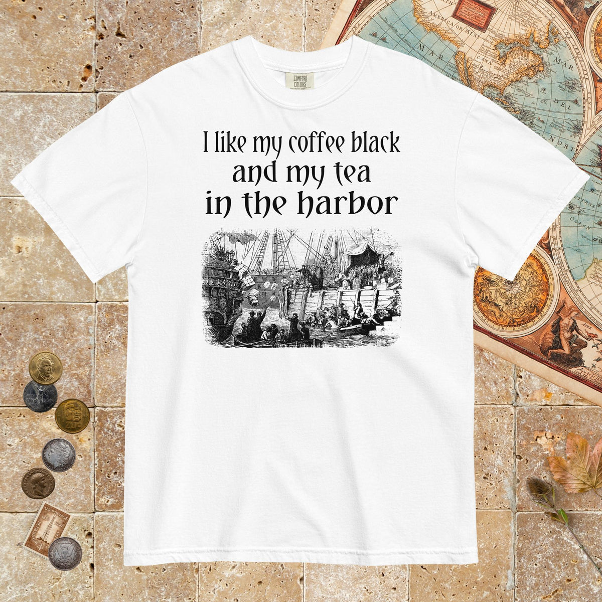 White Coffee Black Tea in the Harbor - Premium Tee - history buff gift by HistoHead