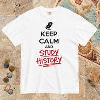 White Keep Calm and Study History - Premium Tee - history buff gift by HistoHead