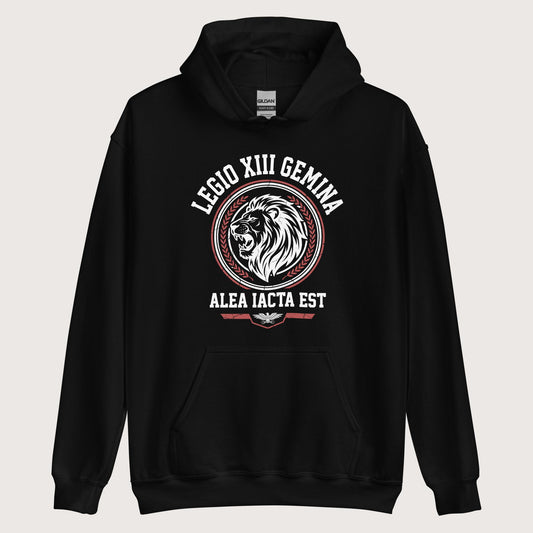 Black Legio XIII Gemina Alea Iacta Est Hoodie - history buff gift by HistoHead