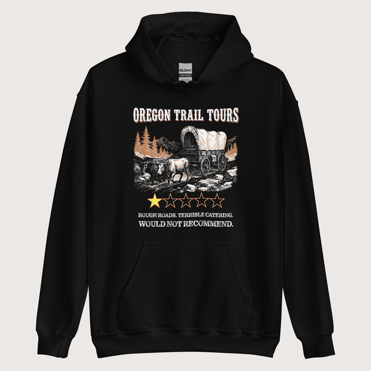 Black Oregon Trail Tours Review Hoodie - history buff gift by HistoHead